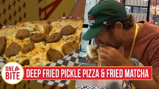 State Fair of Texas Review  Deep Fried Pickle Pizza amp Fried Matcha Dallas TX [upl. by Shaver]