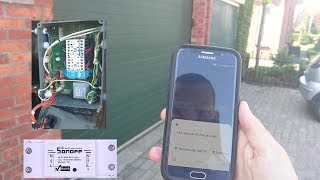 Open a door with Google Assistant Home using a 4 Sonoff Basic WiFi Switch [upl. by Doone]