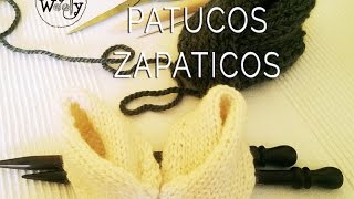 Patucos Zapatitos Escarpines de bebé fáciles en Punto Jersey [upl. by Eadwina640]