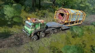 In this video five truck that will carry a large trailer through rough roads part2 [upl. by Nuoras]