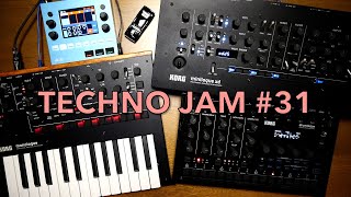 Techno Jam 31 Korg monologue minilogue xd drumlogue 1010music bluebox [upl. by Ahsenac]