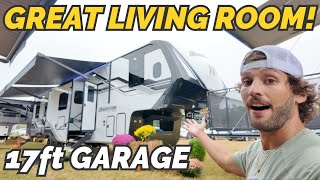 THIS RV IS HUGE OVER 47ft 🤯 NEW 2025 Grand Design Momentum 392M toy hauler [upl. by Elatan]