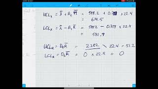 X Bar and R Bar charts in Statistical Process Control  An example problem [upl. by Nikral]