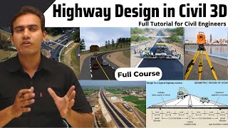 Complete Highway Design in Civil 3D  Road Design in Civil 3D full Tutorial [upl. by Converse286]