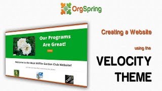 Create a Nonprofit Website with OrgSpring and the Velocity Theme [upl. by Hal]