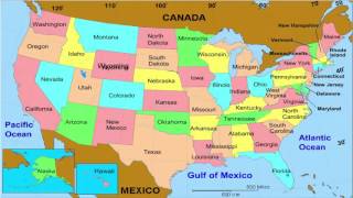 50 States and Capitals of the United States of America  Learn geographic regions of the USA map [upl. by Ssew946]