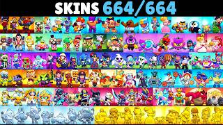 I Spent 13701 to unlock EVERY SKIN in Brawl Stars 664 skins [upl. by Sixela]