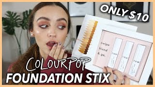 NEW COLOURPOP FOUNDATION STIX OMG [upl. by Haldi668]