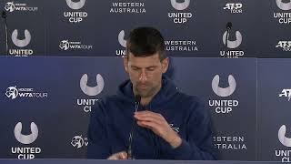 Interview Novak Djokovic Day 6 United Cup 2024 [upl. by Bainter]