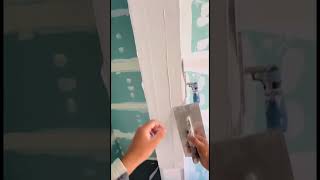 How to apply tape over steel sheetshots drywallfinisher [upl. by Nageem757]