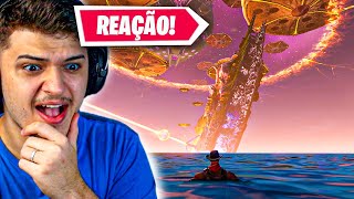 MINHA REAÇÃO DO EVENTO AO VIVO FINAL DO CAPITULO 2 THE ROCK NO FORTNITE [upl. by Blus]