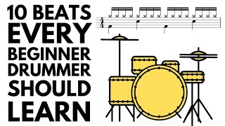 10 Drum Beats EVERY Beginner Drummer Should Learn  Sheet Music [upl. by Adah]