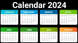 Calendar 2024 with Holidays  Kalendar 2024  Hindu festival with holidays 2024  Calendar 2024 [upl. by Rox]