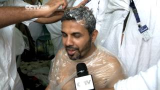 Hajj Pilgrims Shave their Heads [upl. by Kashden]