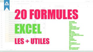 20 Formules les  utiles sous excel [upl. by Yeliak]