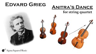 Edvard Grieg  Anitras Dance from Peer Gynt Suite No 1  String Quartet Score Video [upl. by Annauqaj]