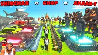 SHINCHAN and CHOP became 1 TEAM vs AMAANT in Animal Revolt Battle Simulator  ARBS HINDI [upl. by Ssitnerp]