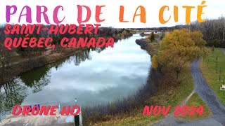 Fly By Drone Parc de la Cité StHubert Québec Canada Nov 2024 [upl. by Sybille]