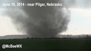 Pilger Nebraska tornadoes  close range  June 16 2014 [upl. by Dranrev281]