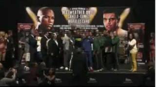 Mayweather vs Ortiz WEIGHIN [upl. by Eaver387]