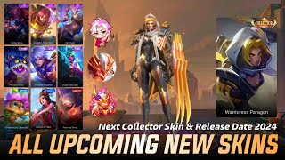 MOBILE LEGENDS ALL UPCOMING SKIN 2024  NEXT COLLECTOR SKIN amp STARLIGHT SKIN  ML LEAKS [upl. by Ahseit]