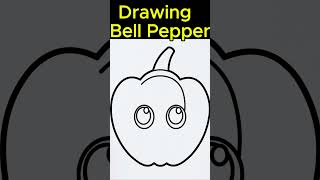 How to Draw a Cute Bell Pepper  Easy Tutorial for Kids kidsart drawing cutedraws [upl. by Sirenay87]