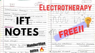 IFT handwritten notes 📝 electrotherapy  physiotherapy🔥 [upl. by Knight]