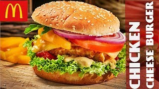 Chicken Cheese Burger By Chef Food  Mcdonalds Cheese Burger  Hamburger Recipe [upl. by Paddie]