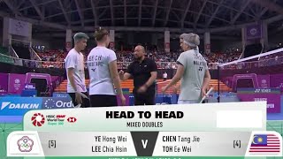 Sejarah Pertemuan  CHEN Tang JieToh Ee WeiMAS Vs YE Hong WeiLee Chia HsinTAIPEI [upl. by Tsnre695]