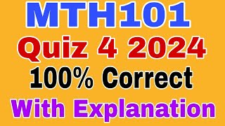 Mth101 Quiz No 4 2024  mth101 quiz 4 2024 [upl. by Solraced311]