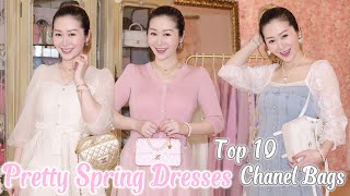 HOW I STYLE MY TOP 10 CHANEL BAGS WITH PRETTY SPRING DRESSES 🤩 GOELIA TRY ON HAUL 💖 LINDIESS [upl. by Julius]