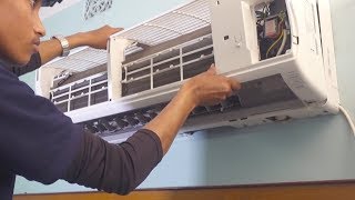 HOW TO OPEN SPLIT AC INDOOR UNIT FOR SERVICING OR CLEANIING [upl. by Mikkanen56]