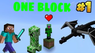 Minecraft one block  SURVIVAL SERIES  1 [upl. by Demahom]