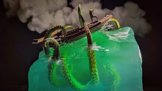 The Kraken Vs Fisherman Diorama  Thalassophobia  Resin Art [upl. by Werna30]