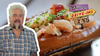 Making Brooke Williamsons Lobster Roll  Diners Driveins and Dives with Guy Fieri  Food Network [upl. by Areht]