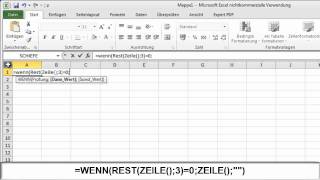 Excel 2010 Zeilen in 3erSchritten nummerieren [upl. by Tnerual]