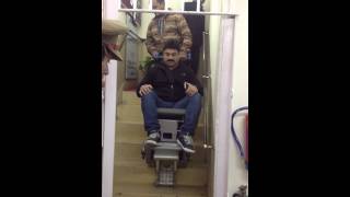 Stairclimbing Wheelchair demo at South Delhi vaults Connaught Place [upl. by Llerej]