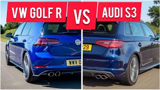 Audi S3 VS Volkswagen Golf R Exhaust Sound Battle [upl. by Korrie]