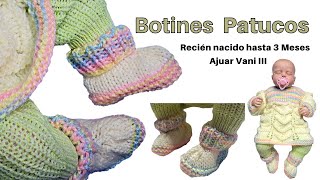 Botitas Patucos para bebé a dos agujas Recién nacido hasta 3 meses Ajuar Vaini 3 [upl. by Oijile]