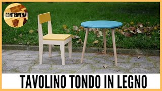 TAVOLINO ROTONDO in LEGNO  Fai da te falegnameria e lavorazione del legno [upl. by Nil]