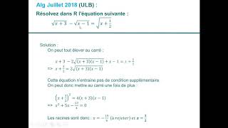 Exercice dexamen dentrée Polytechnique  Juillet 2018 [upl. by Ylirama]