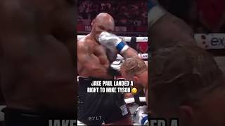 Jake Paul with the overhead right to Tyson via Netflix PaulTyson [upl. by Rolyak]