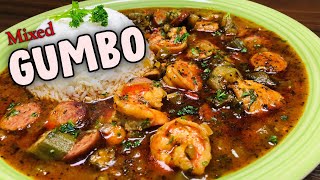 Best Gumbo Ever  Shrimp Chicken amp Sausage Gumbo  A Perfect Recipe For A Large Gathering [upl. by Colas]