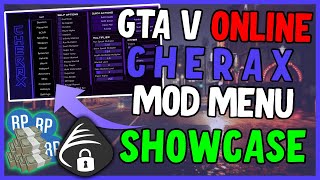 Cherax Mod Menu SHOWCASE  PAID GTA V Mod Menu  Tons of Options  Cool UI  Recovery [upl. by Novrej]