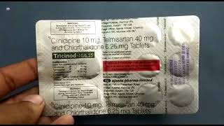 Tricinod 10625 Tablet  Cilnidipine Telmisartan and Chlorthalidone Tablets  Tricinod 10625 Tab [upl. by Talbott]