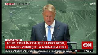 Iohannis ultimul discurs la ONU Sprijin deplin pentru propunerea de pace a Ucrainei [upl. by Thorbert]