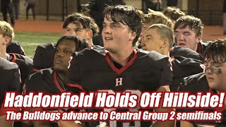 Haddonfield 14 Hillside 7  HS Football  Central Group 2 Quarterfinal  Cormac Flanagan TD [upl. by Silvan]