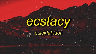 SUICIDALIDOL  ecstacy slowedtiktok version Lyrics  sticking out your tongue for the picture [upl. by Irahcaz654]