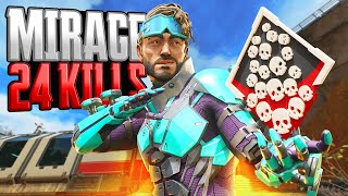 AMAZING Mirage 24 KILLS and 6300 Damage Apex Legends Gameplay [upl. by Alleusnoc304]