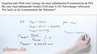 Aufgabe zur Titration von Salzsäure mit Natronlauge [upl. by Aziaf]